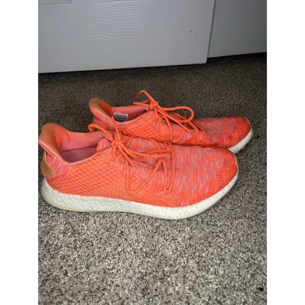 Adidas Boost Womans Size 9.5‎ Running Shoes Orange 791001 Stretch Lace Up